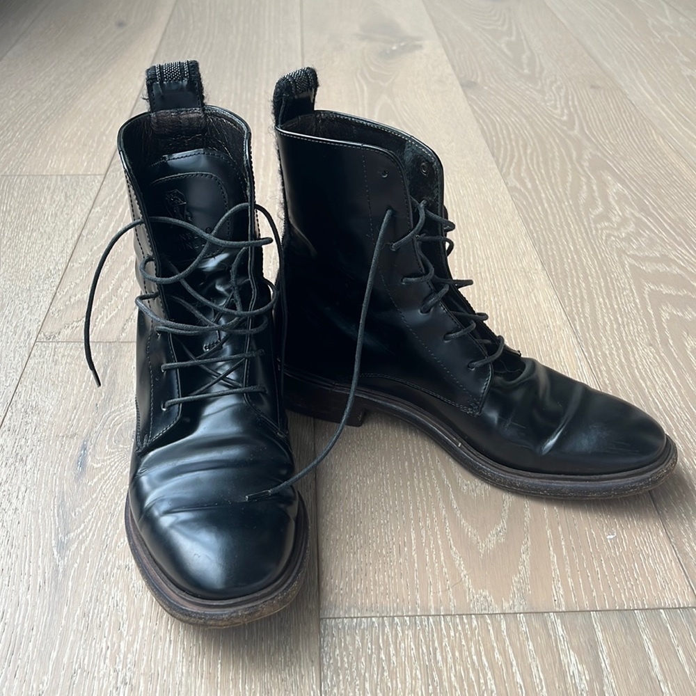 Brunello Cucinelli Women’s a lack lace up boot size 36